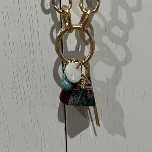 Zara Gold Necklace with Multicolor Pendants